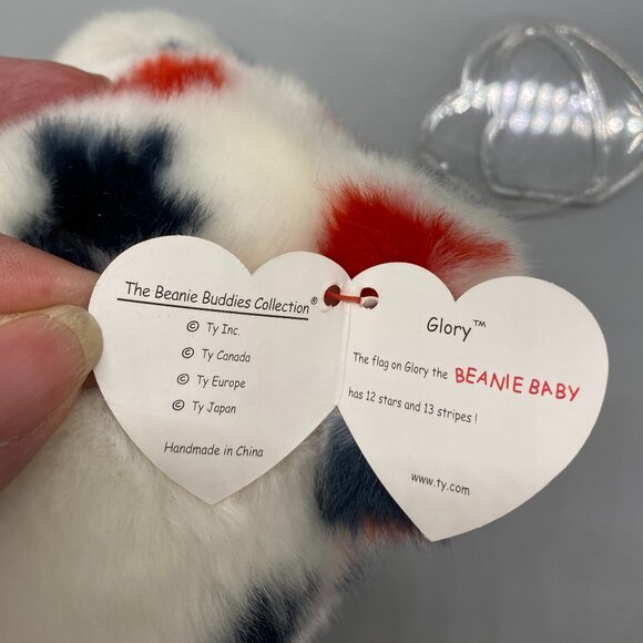 Ty Beanie Buddies 1998 Glory Red White Blue Stars Patriotic Bear - Picture 7 of 10
